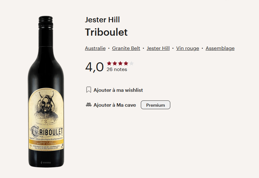 Vin autralien Triboulet